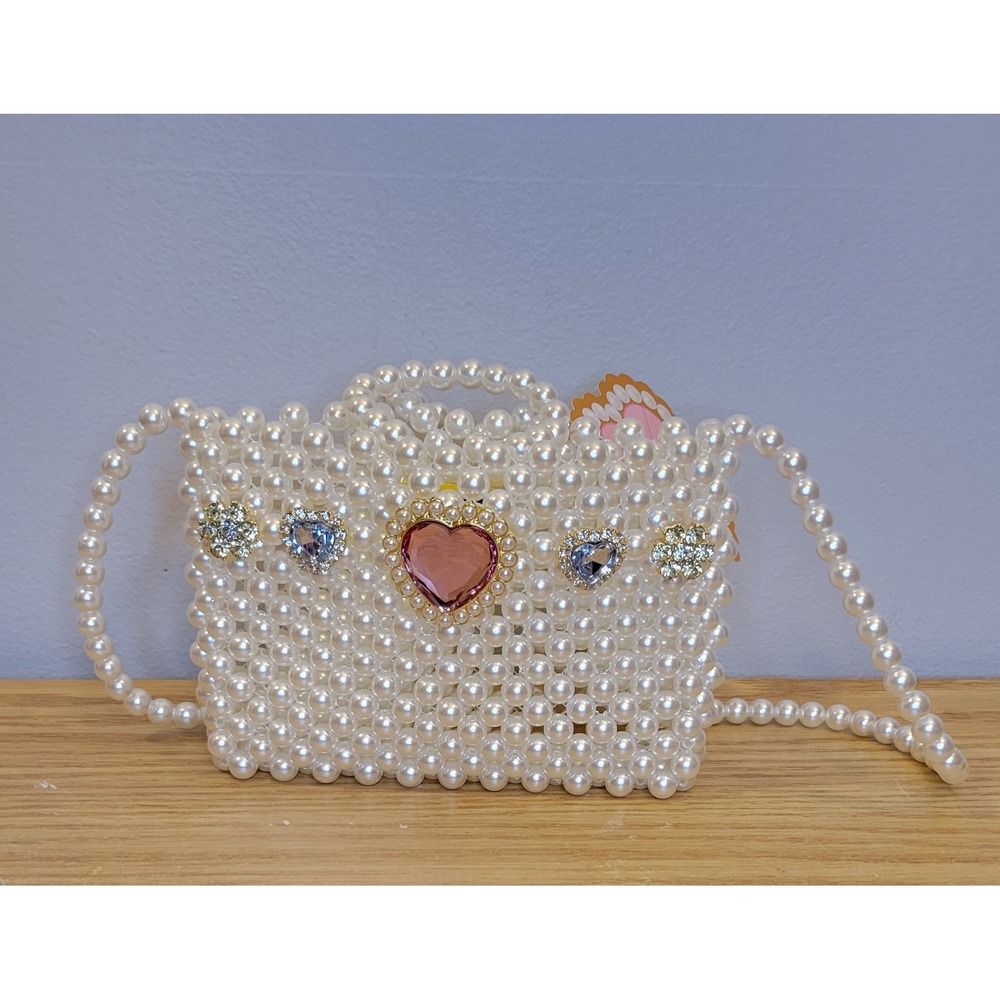 Super Smalls Pearl of the Party Handbag Beaded Faux Pearl Crossbody Purse NWT